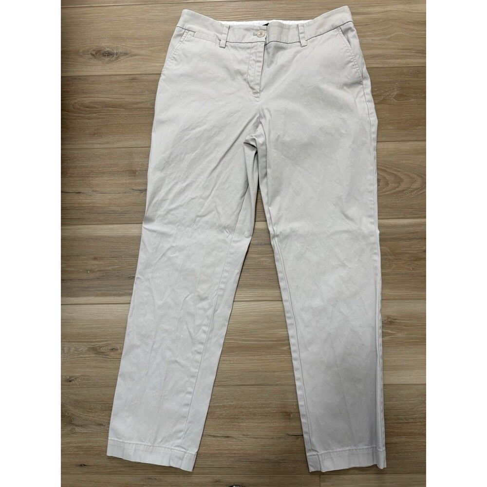 Talbots "The Perfect Chino" Beige Straight Leg Flat Front Full Length 10